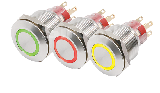 Φ19 Stainless steel metal button (Single break point with light) H062/H063 series