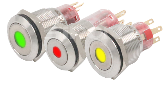 Φ16/Φ19/Φ22 不锈钢金属按钮 (单断点带灯) H060-1/H061-1系列